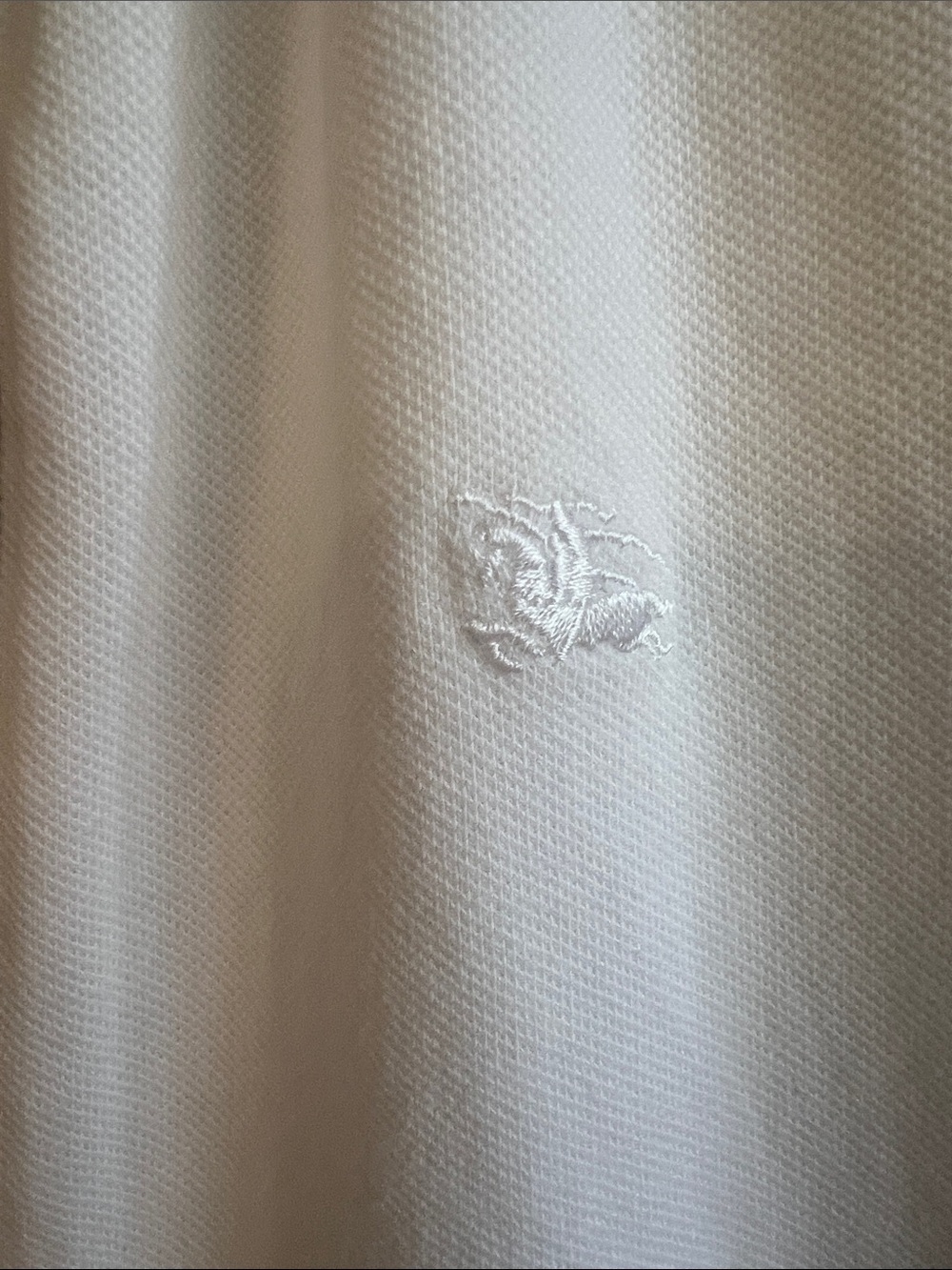 Burberry Cream Polo Dress with Check Placket-SZ M—526-060 - Picture 9 of 12